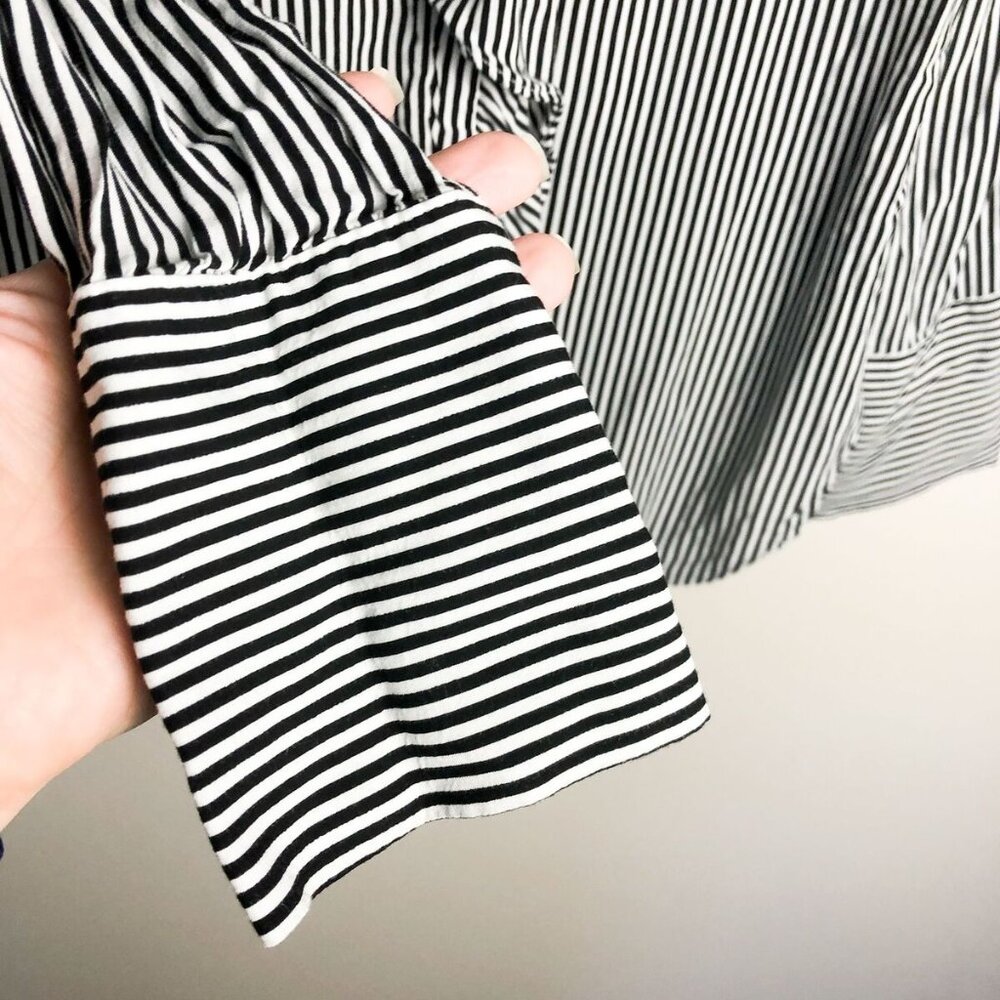 Zara Ruffle Stripped button Up - Picture 4 of 4